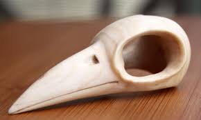 Ash Carved Bird Skull Holz Schnitzen Schnitzen Beinschnitzerei