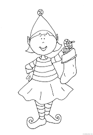 Print your honorary elf diploma. Elf Coloring Pages With Christmas Stockings Coloring4free Coloring4free Com