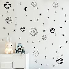 Shop target for kids' room ideas and inspiration. Amazon Com Melissalove Planet Wall Sticker Kids Room Removable Diy Solar System Wall Decor Decals Astronomy Nursery Art Stickers Space Decoration Zb578 Black Home Kitchen