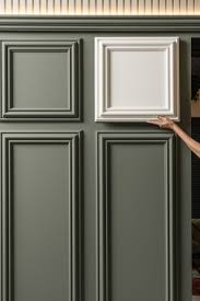 A deep slate gray paint is strategically placed on paneling, which acts as a nice border around the brighter painted portions of the wall. W120 Decorative Autoire Wall Panel Wm Boyle Interior Finishes