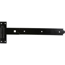Hinge dimensions are, hook plate 50mm x 165mm x 5mm with 16mm pin, band 470mm x 50mm x 5mm. Hook Band Black Straight Hinge 600mm