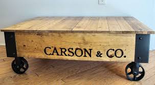 Office furniture outlet offers does your office need a furniture makeover? Knock Off Of An Old Mill Factory Cart Coffee Table Personalized Made Just For Michael In Huntsvil Cart Coffee Table Coffee Table Living Spaces Furniture
