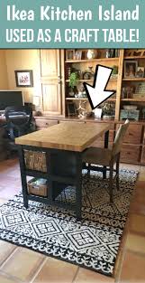 The island and hutch provide handy organization. The Best Craft Table Hack From An Ikea Kitchen Island