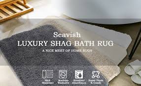 Maybe you would like to learn more about one of these? Amazon Com Seavish Luxury White Contour Bath Rug 19 5 X 19 5 Inches Shaggy Bathroom Rugs Non Slip Efficient Water Absorbent Machine Washable Tufted Bath Mat Microfiber Soft Thick Plush U Shaped Toilet Mat Home