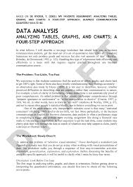 pdf analyzing tables graphs and charts a four step approach