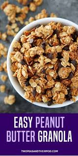 You Only Need 4 Ingredients To Make This Easy Peanut Butter Granola This Easy Homemade Granola Recipe Is Great With Yogurt Musli Rezept Rezepte Crunchy Musli