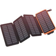 Solar Charger 25000mah Hiluckey Outdoor Portable Power Bank With 4 Solar Panels Fast Charge External Battery Pack With Dual 2 1a Output Usb C Buroeinrichtungen