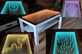 Dimensions;w90 x d60 x h40cm (approx.) Der Tisch Hat Die Neueste Im Handel Erh Auml Ltlich Led Streifen Die Eine H Ouml Here Dichte Hat Leds Als Ergebnis V Couchtisch Led Couchtisch Infinity Tisch