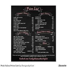 Pink Salon Price List Poster Zazzle Com In 2021 Pink Salon Salon Price List Beauty Salon Price List