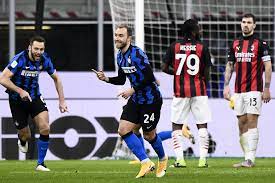Christian eriksen thundered a free kick from distance off the bar during the milan derby. Eriksen Nets Winner In Fiery Milan Derby Man City Go Top Cgtn