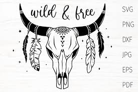 Download Cow Skull Svg Boho Tribal Svg Silhouette Wild And Free 1270663 Cut Files Design Bundles