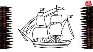 Gambar wallpaper mewarnai hitam putih huruf alfabet anak tk paud. Download Cara Menggambar Dan Mewarnai Kapal Layar Untuk Ana