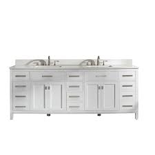 Find your double vanity top easily amongst the 70 products from the leading brands (glass design, cosentino, flaminia,.) on archiexpo, the architecture and design specialist for your professional purchases. Design Element Valentino 84 In White Undermount Double Sink Bathroom Vanity With White Quartz Top In The Bathroom Vanities With Tops Department At Lowes Com