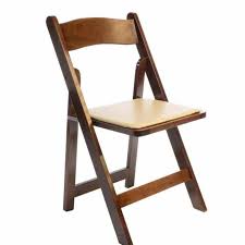 Wood & metal folding chair dining industrial rustic furniture seating seat stool. Rent Fruitwood Folding Chairs W Ivory Padded Seat