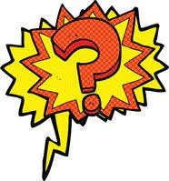 Create spiky outlined bubbles for yelled words and hazy bubbles for a character's thoughts. Comic Book Speech Bubble Cartoon Question Mark Clipart Images