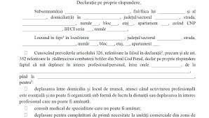 Declarația conține șase rubrici pentru situațiile care. Modelul DeclaraÈ›iei Pe Proprie RÄƒspundere È™i AdeverinÈ›ei Angajator Pentru CirculaÈ›ia Persoanelor In Afara LocuinÈ›ei Romanul Financiar