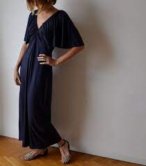 Womens Long Maxi Dress Dark Blue Navy Soft Jersey Etsy Womens Long Maxi Dresses Maxi Dress Long Maxi Dress