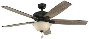 Amazon Com Harbor Breeze Cooperstown 62 In Bronze Led Indoor Downrod Ceiling Fan With Light Kit 5 Blade 41646 Home Kitchen