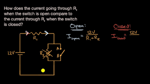 Since the resistors are connected in series, the current flowing through them is the same. Current Due To Closing A Switch Worked Example Video Khan Academy