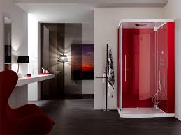 The bathroom are tiled with hex marble tile on the floor and herringbone marble tiles in the shower. Bold And Stunning Red Bathrooms That Will Leave Your Speechless