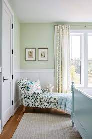 Home Decor And Lifestyle From Hello Lovely Studio Light Green Walls In Cottage Style Bedroom Wi Light Green Bedrooms Green And White Bedroom Light Green Rooms