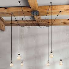 vintage hanglamp jailhouse met zes lampjes hanglamp rustieke lampen hoog plafond slaapkamer