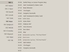 Trt 1 yayın akışı sayfamızda bulunan güncel bilgiler ile haftalık olarak hangi dizi ve programların yayınlandığını kolayca öğrenebilirsiniz! Trt 1 Yayin Akisi 6 Mart Sali Gunu Neler Var