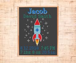 The pdf file of the pattern will be available for instant download once payment is. Birth Announcement Cross Stitch Pattern Rocket Cross Stitch Etsy