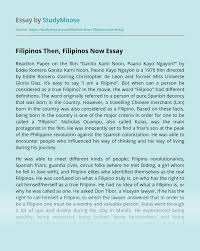 What is reflection in tagalog. Filipinos Then Filipinos Now Free Essay Example
