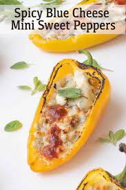 Spicy Blue Cheese Mini Sweet Peppers Recipe Stuffed Sweet Peppers Stuffed Peppers Sweet Pepper Recipes