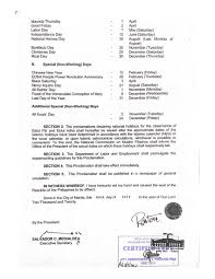 Proclamation No 986 Declaring The Regular Holidays And Special Non Working Days For The Year 2021 Presidential Communications Operations Office