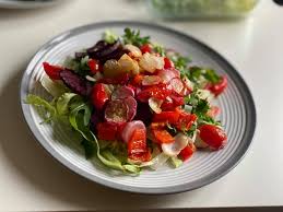 Fresh ingredients, such as cherry tomatoes, bell peppers, and green onion, combine with. Big Healthy Plate Home Facebook