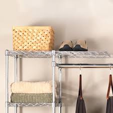 Unit consists of two towers connected by two expandable hanging rods. Amazon Com Seville Classics Double Rod Expandable Clothes Rack Closet Organizer System 58 To 83 W X 14 D X 72 Chrome Home Kitchen