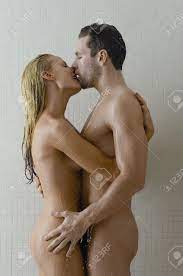 Naked Couple Embracing In Shower Stock Photo, Picture and Royalty Free  Image. Image 19546291.
