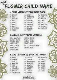 Flower Child Name For Every Hippie Hippie Names Funny Name Generator Name Generator