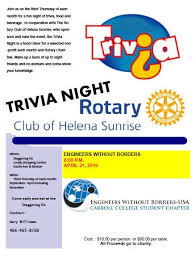 Designing materials, structures, machines,devices,systems and processes. Trivia Night For Engineers Without Borders Rotary Club Of Helena Sunrise
