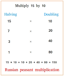 Free kindergarten to grade 6 math worksheets, organized by grade and topic. Russian Peasant Multiplication