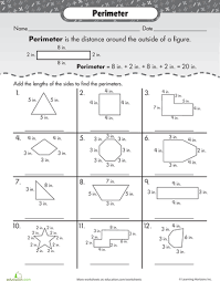 Presenting Perimeter Worksheet Education Com Classroom Math Activities Perimeter Worksheets Area And Perimeter
