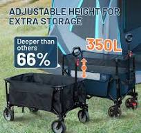 Amazon.com: TIMBER RIDGE Carros plegables extra grandes de 350 L con freno,  carros resistentes para acampar al aire libre con altura extendida, mango  ...