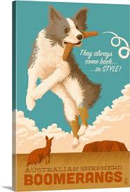 With 2 smaller trees on the left of the main tree & a termite mound shaped condo on the right, this sanctuary can accommodate up to 20 cats and the same time! Australian Shepherd Retro Boomerang Ad Wall Art Canvas Prints Framed Prints Wall Peels Great Big Canvas