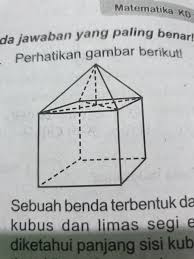 Soal yang dikirim berhubungan dengan luas permukaan tabung. Sebuah Benda Terbentuk Dari Gabungan Kubus Dan Limas Segi Empat Jika Diketahui Panjang Sisi Kubus Brainly Co Id