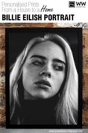 Black And White Billie Eilish Logo Billie Eilish Poster Billie Eilish Print Black And White Etsy Watercolor Face Watercolor Pet Portraits Custom Portraits