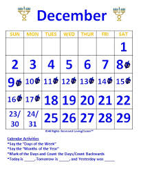 Hanukkah Calendar Hanukkah Calendar Activities