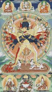 a thangka depicting kalachakra and vishvamata distemper on cloth china qing dynasty 18th century thangka buddhist symbols buddhism