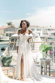 35 Bohemian Wedding Dresses That Will Make All Of Your Ceremony Dreams Come True Bohemian Wedding Dress Lace Wedding Dresses Bohemian Wedding Dresses