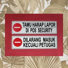Terjemahan dari dilarang masuk di bahasa inggris. Jual Stiker Petunjuk Tamu Harap Lapor Dilarang Masuk Kecuali Sign Acrylic Amalea Official Store Ralali Com
