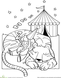 Circus is a dream world for kids ! Circus Tiger Worksheet Education Com Coloring Pages Tiger Art Coloring Book Pages