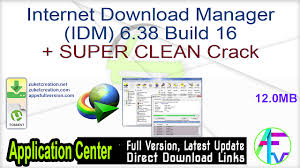 However, the developer allows you to try it for free during the first 30 days. Internet Download Manager Idm 6 38 Build 16 Super Clean Crack Free Download