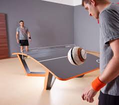 Teqball A Curved Ping Pong Table That You Play With A Soccer Ball Soccer Table Ping Pong Table Ping Pong