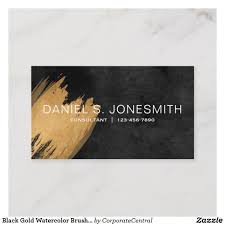 Black And Gold Business Card Background Black Gold Watercolor Brush Stroke Business Card Zazzle Com Gold Watercolor Watercolor Business Cards Watercolor Brushes